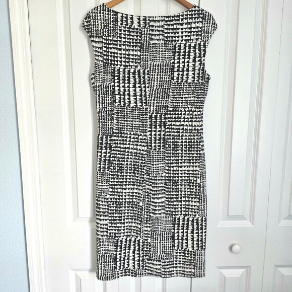 Lauren Ralph Lauren Black White Stretch Sheath Dress – Size 14 (NWOT) - Picture 9 of 9